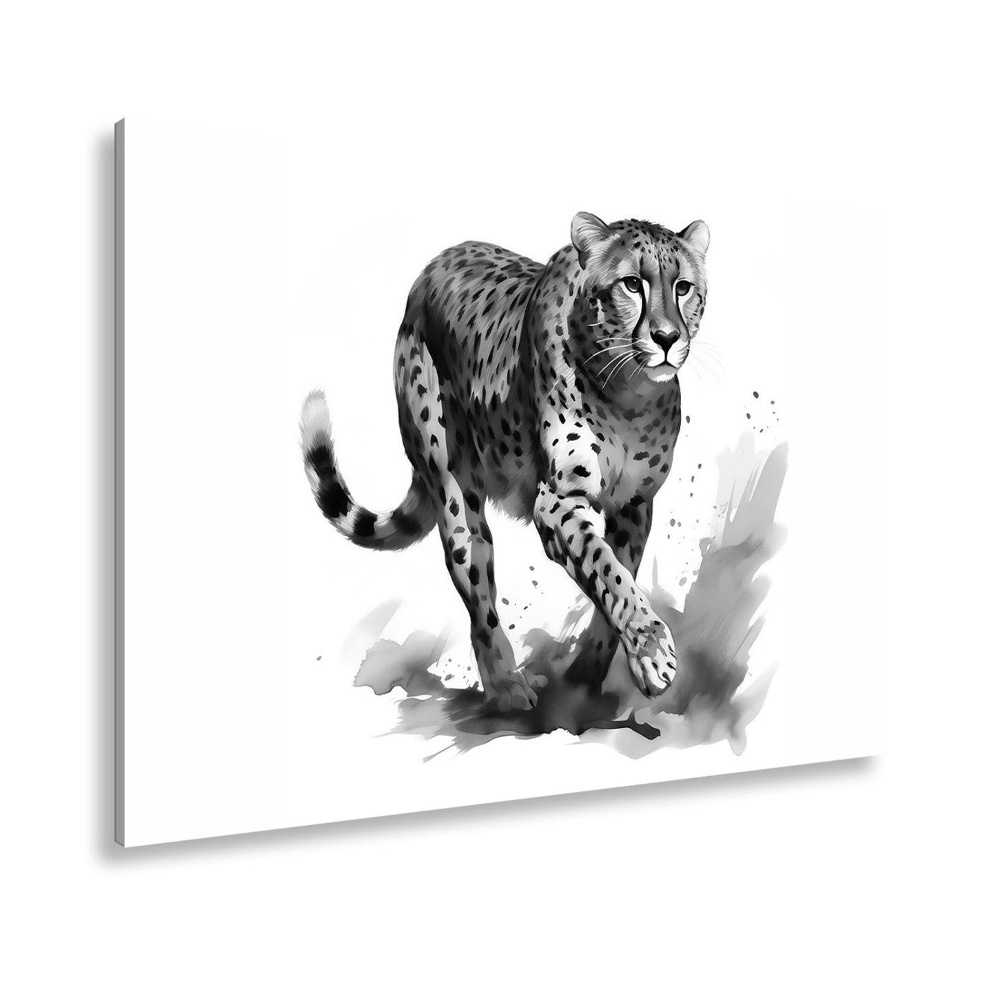 Leinwandbild Anmut in Bewegung – der Gepard schleicht mit edlem Schwung. - deyoli