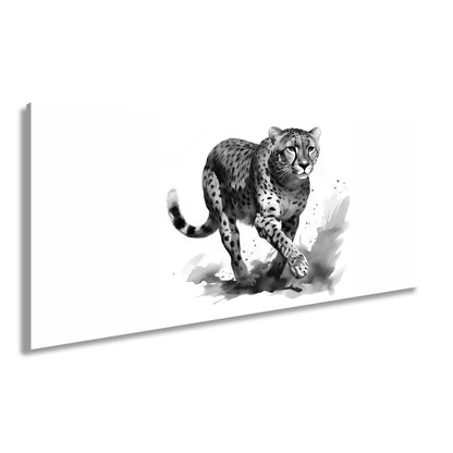 Leinwandbild Anmut in Bewegung – der Gepard schleicht mit edlem Schwung. - deyoli