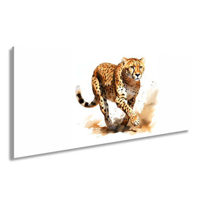 Leinwandbild Anmut in Bewegung – der Gepard schleicht mit edlem Schwung. - deyoli