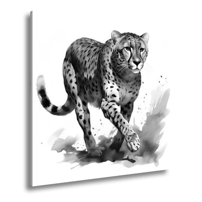 Leinwandbild Anmut in Bewegung – der Gepard schleicht mit edlem Schwung. - deyoli