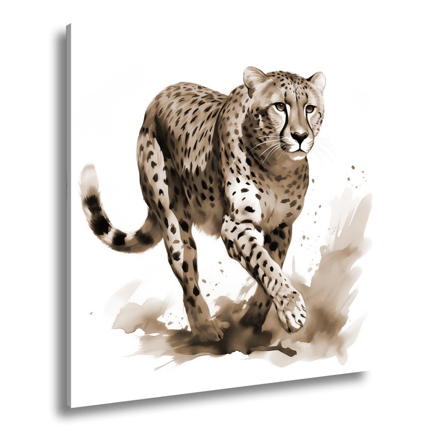 Leinwandbild Anmut in Bewegung – der Gepard schleicht mit edlem Schwung. - deyoli