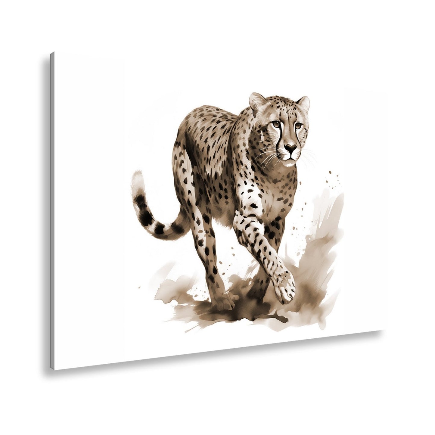 Leinwandbild Anmut in Bewegung – der Gepard schleicht mit edlem Schwung. - deyoli