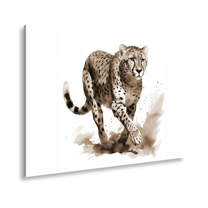 Leinwandbild Anmut in Bewegung – der Gepard schleicht mit edlem Schwung. - deyoli