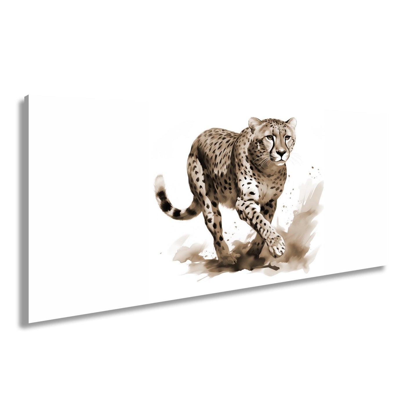 Leinwandbild Anmut in Bewegung – der Gepard schleicht mit edlem Schwung. - deyoli