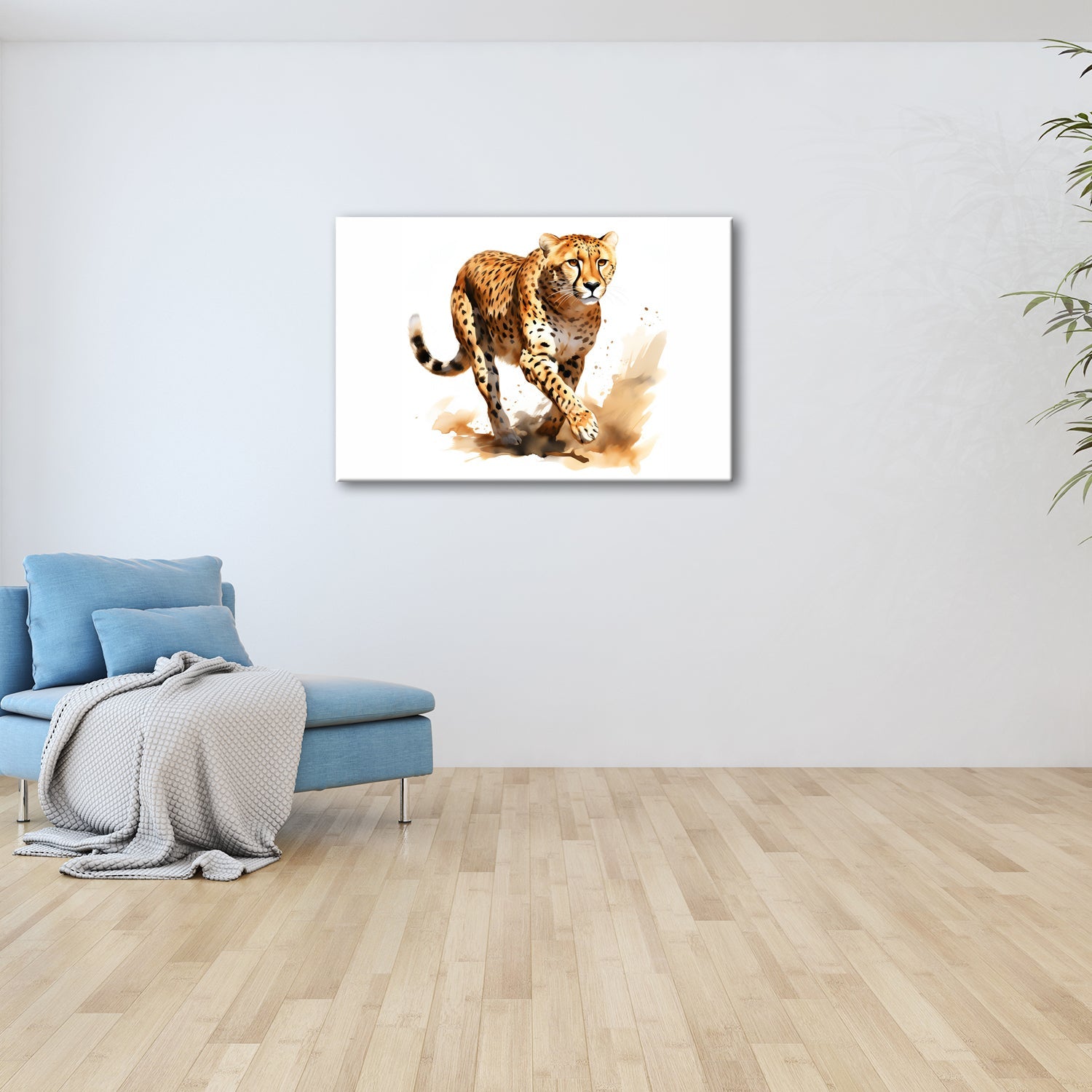 Leinwandbild Anmut in Bewegung – der Gepard schleicht mit edlem Schwung. - deyoli