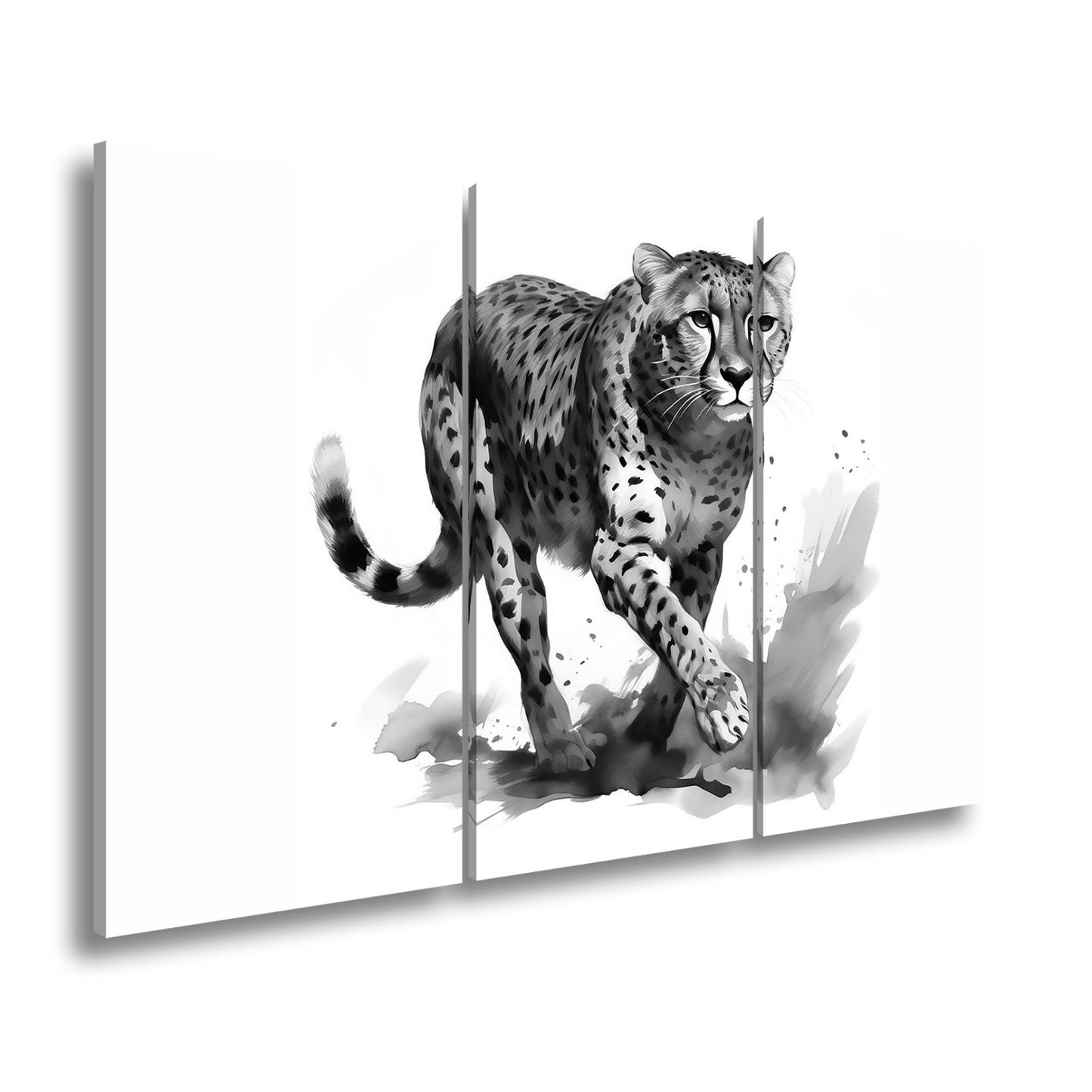 Leinwandbild Anmut in Bewegung – der Gepard schleicht mit edlem Schwung. - deyoli