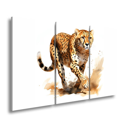 Leinwandbild Anmut in Bewegung – der Gepard schleicht mit edlem Schwung. - deyoli