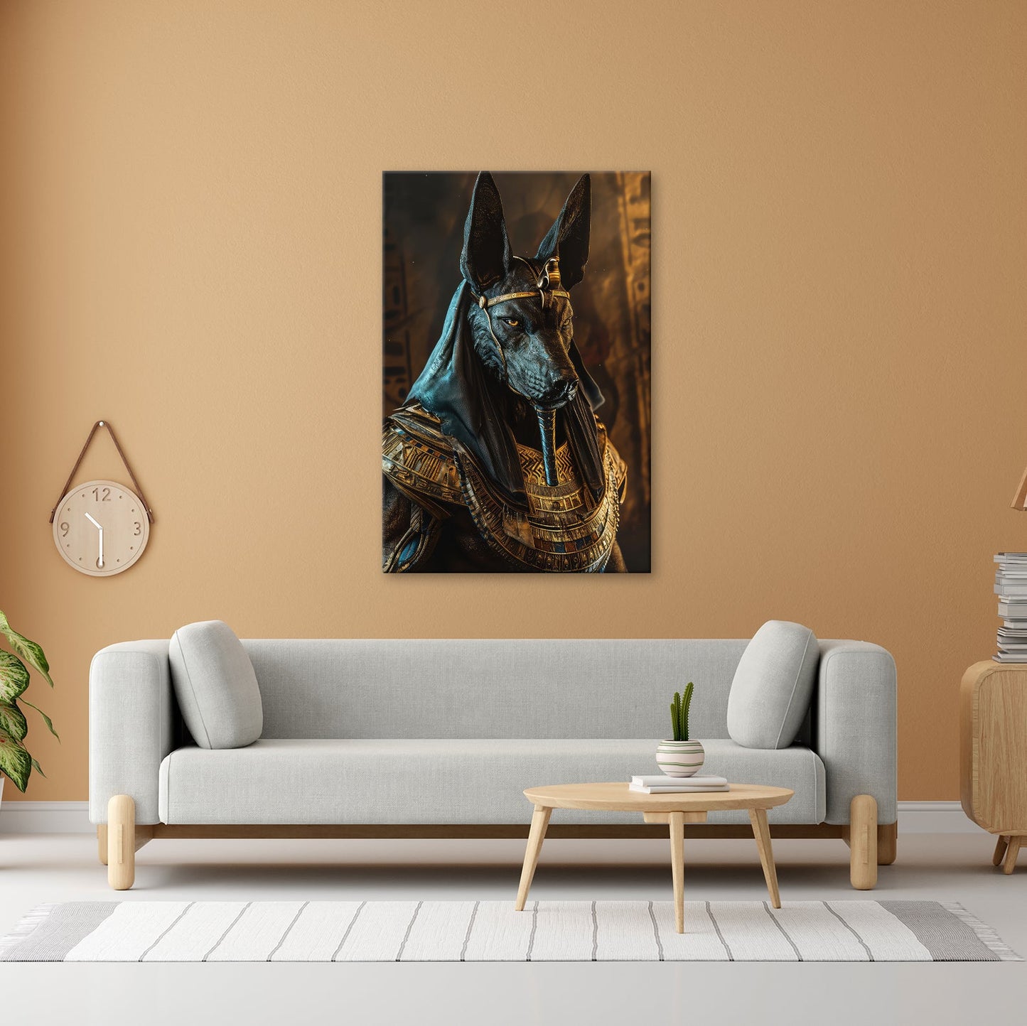 Leinwandbild Anubis, Wächter der Seelen, in goldener Ewigkeit gehüllt - deyoli