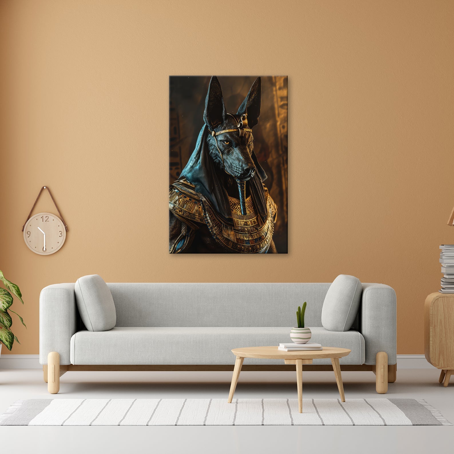 Leinwandbild Anubis, Wächter der Seelen, in goldener Ewigkeit gehüllt - deyoli