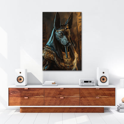 Leinwandbild Anubis, Wächter der Seelen, in goldener Ewigkeit gehüllt - deyoli