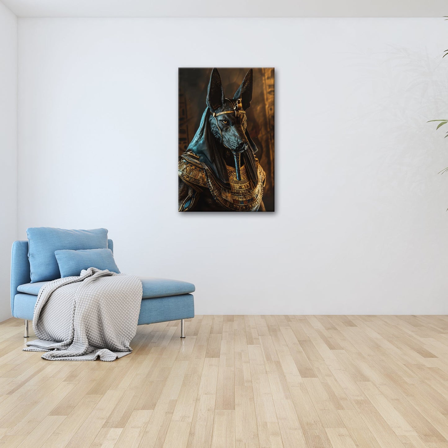 Leinwandbild Anubis, Wächter der Seelen, in goldener Ewigkeit gehüllt - deyoli