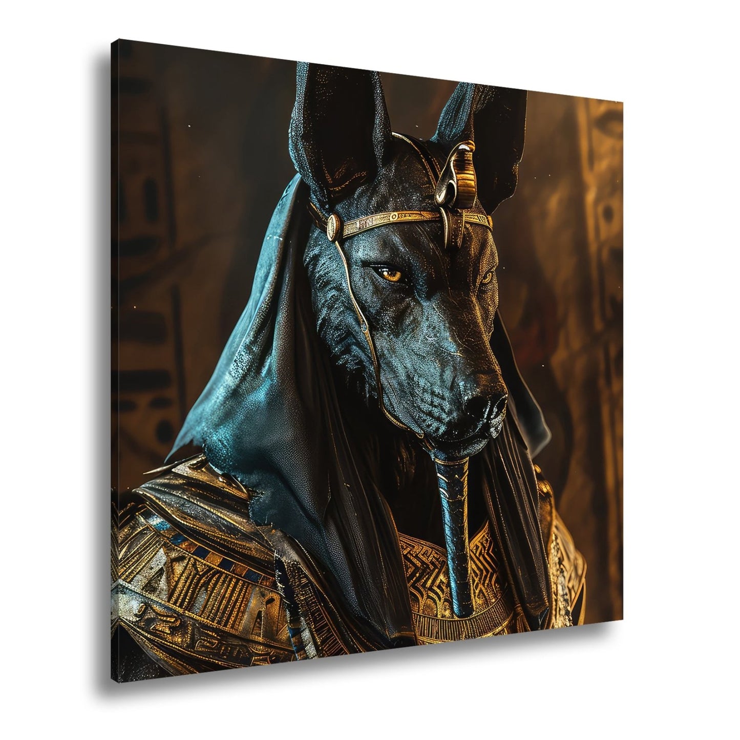 Leinwandbild Anubis, Wächter der Seelen, in goldener Ewigkeit gehüllt - deyoli