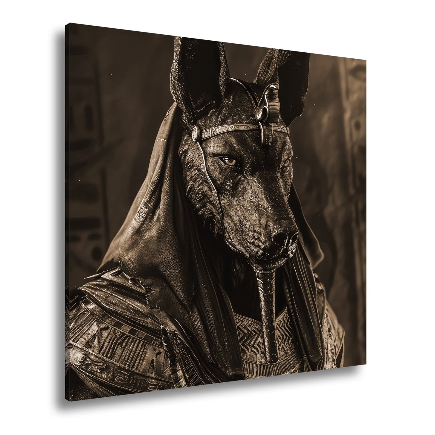 Leinwandbild Anubis, Wächter der Seelen, in goldener Ewigkeit gehüllt - deyoli