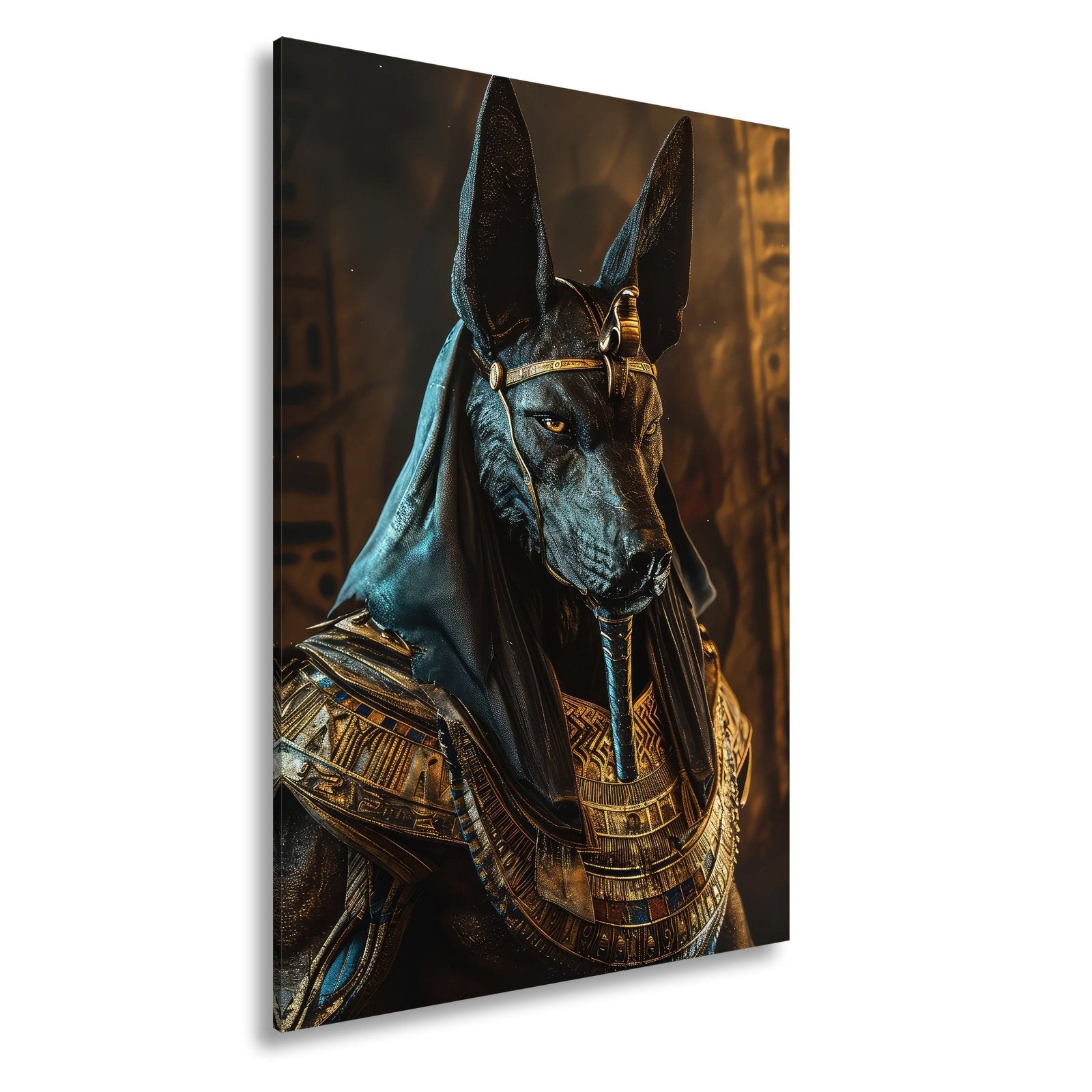 Leinwandbild Anubis, Wächter der Seelen, in goldener Ewigkeit gehüllt - deyoli