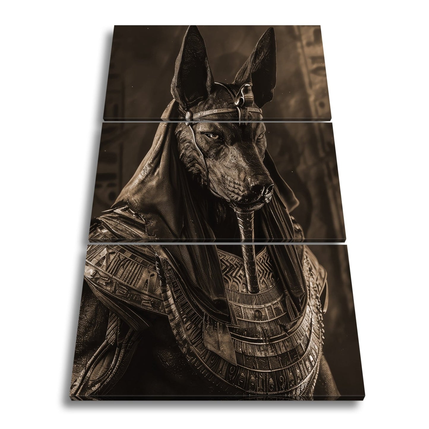 Leinwandbild Anubis, Wächter der Seelen, in goldener Ewigkeit gehüllt - deyoli