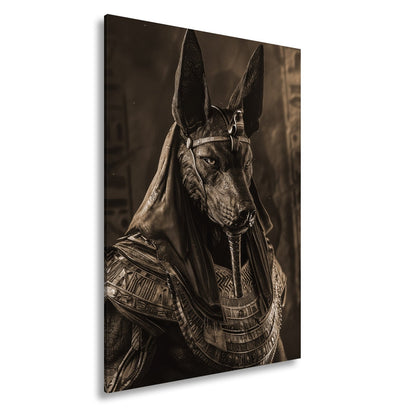 Leinwandbild Anubis, Wächter der Seelen, in goldener Ewigkeit gehüllt - deyoli