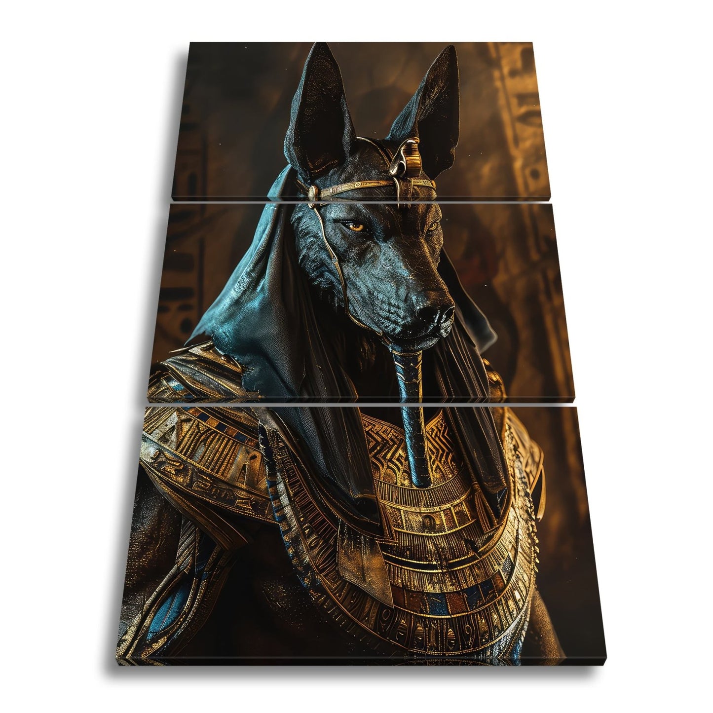 Leinwandbild Anubis, Wächter der Seelen, in goldener Ewigkeit gehüllt - deyoli