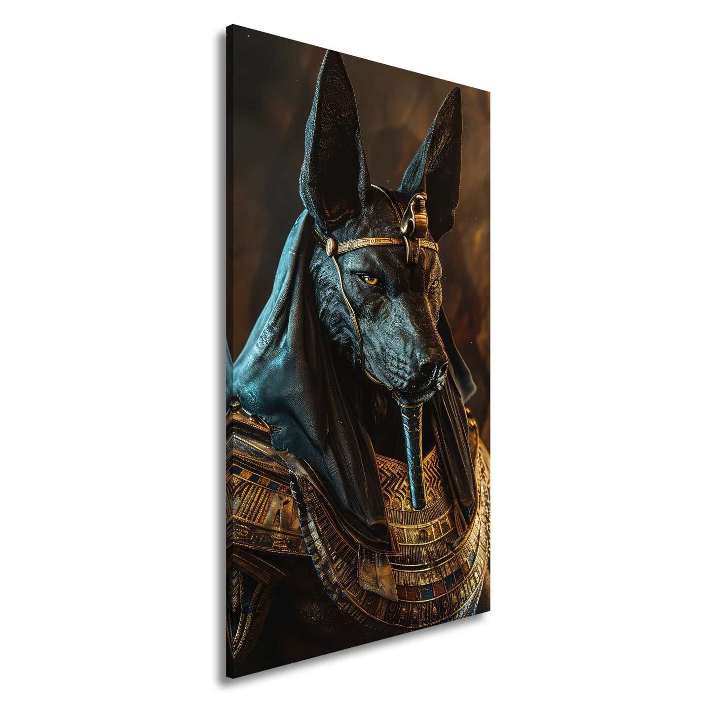 Leinwandbild Anubis, Wächter der Seelen, in goldener Ewigkeit gehüllt - deyoli