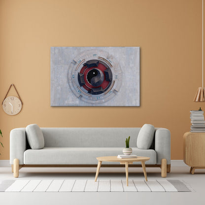 Leinwandbild Architektur XXL – Trifft Yin und Yang aus der Vogelperspektive - deyoli