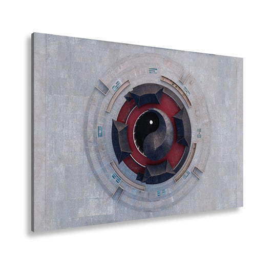 Leinwandbild Architektur XXL – Trifft Yin und Yang aus der Vogelperspektive - deyoli