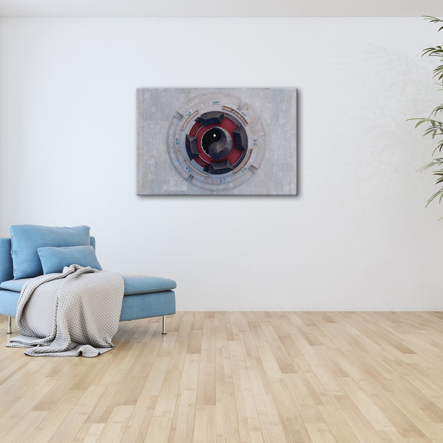 Leinwandbild Architektur XXL – Trifft Yin und Yang aus der Vogelperspektive - deyoli