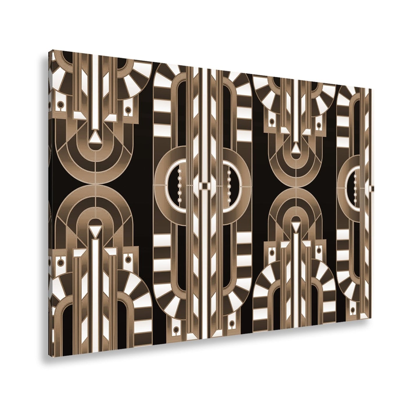 Leinwandbild Art - Déco - Muster in türkis - goldener Eleganz - deyoli