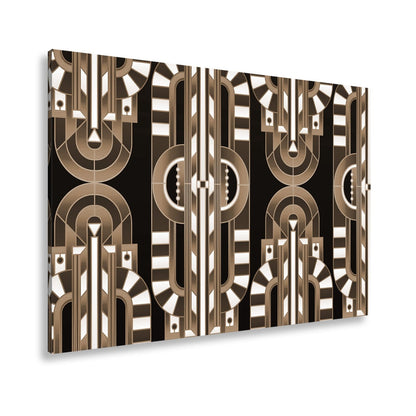 Leinwandbild Art - Déco - Muster in türkis - goldener Eleganz - deyoli