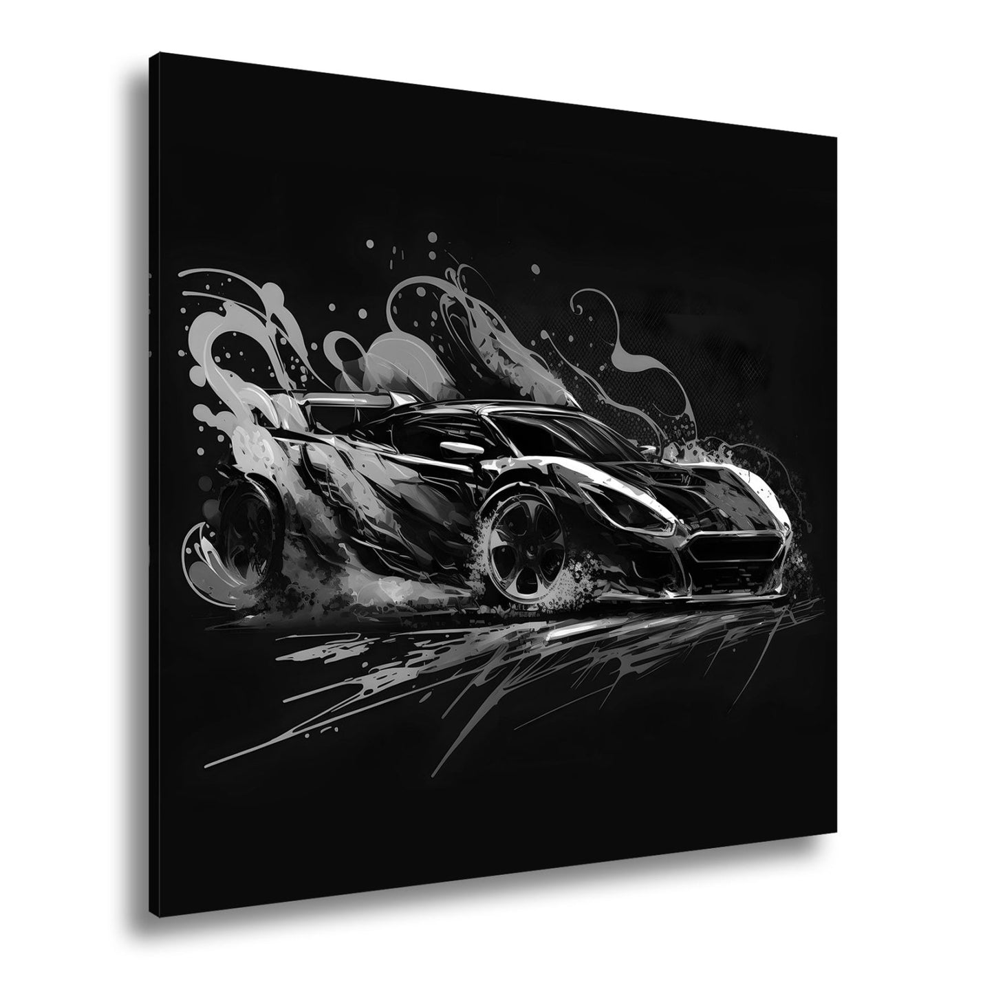 Leinwandbild Auto XXL – Explosion aus Farbe & Geschwindigkeit in Lackform - deyoli