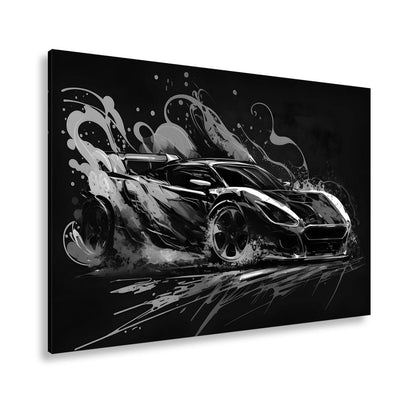 Leinwandbild Auto XXL – Explosion aus Farbe & Geschwindigkeit in Lackform - deyoli