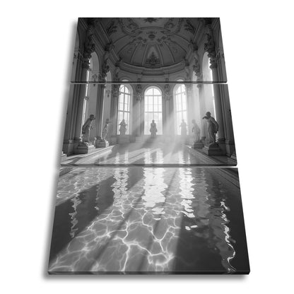 Leinwandbild Barocke Badeträume – Sonnenstrahlen tanzen auf dem Wasser. - deyoli