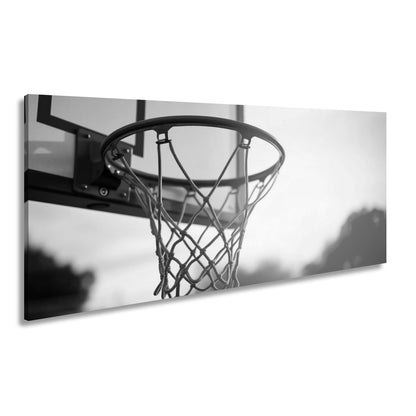 Leinwandbild Basketball Korb Sonnenuntergang – Sport Outdoor XXL Canvas - deyoli