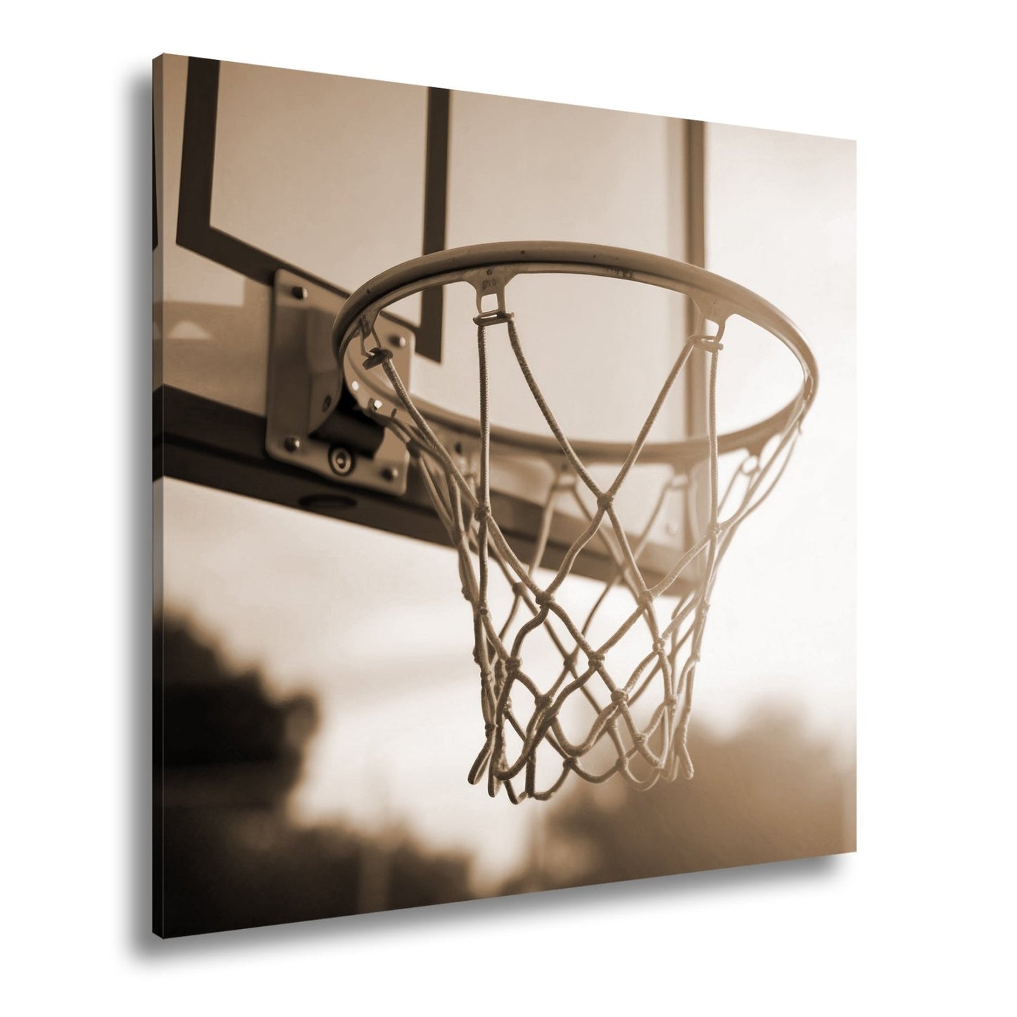 Leinwandbild Basketball Korb Sonnenuntergang – Sport Outdoor XXL Canvas - deyoli