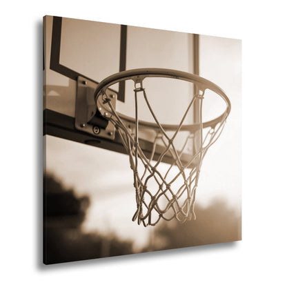 Leinwandbild Basketball Korb Sonnenuntergang – Sport Outdoor XXL Canvas - deyoli