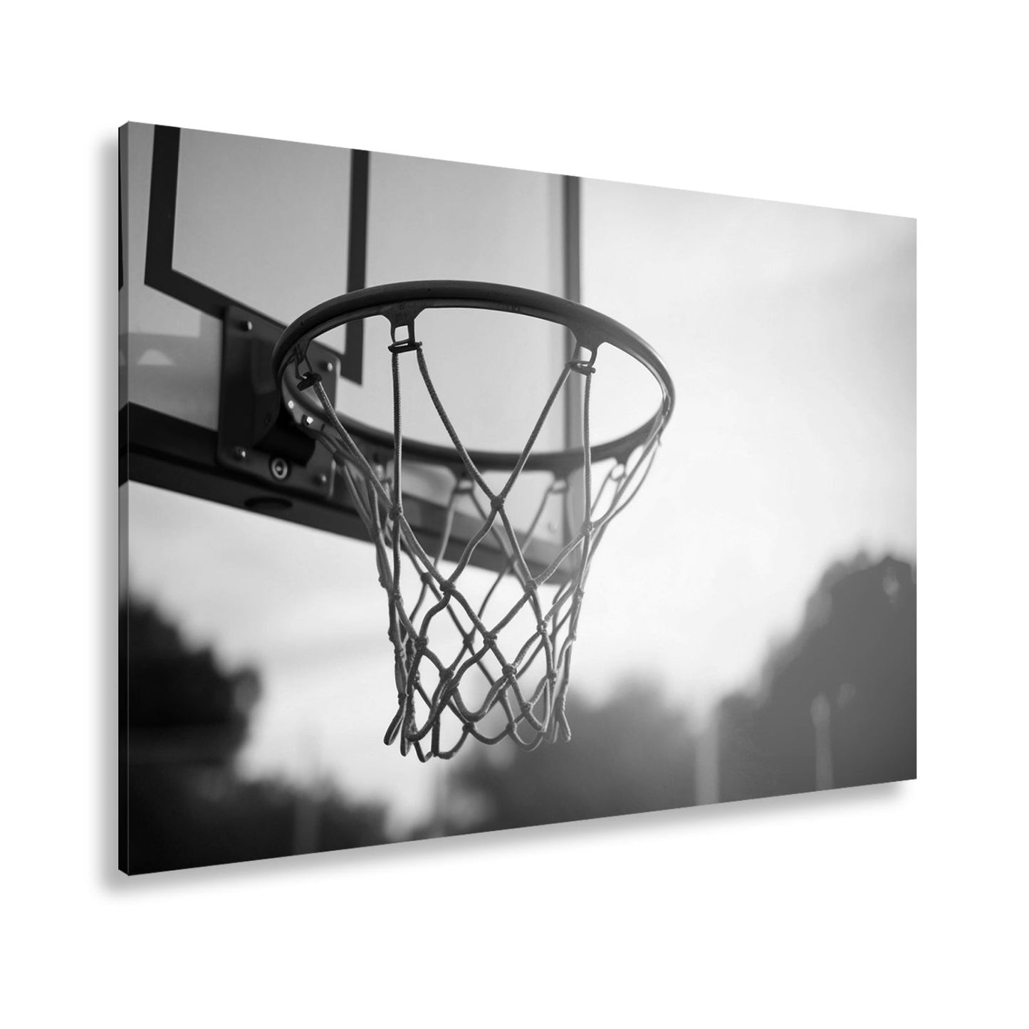Leinwandbild Basketball Korb Sonnenuntergang – Sport Outdoor XXL Canvas - deyoli