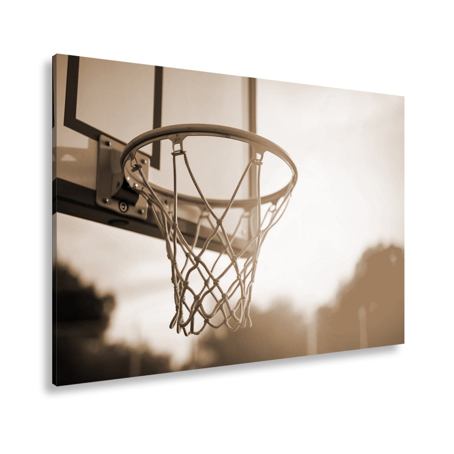 Leinwandbild Basketball Korb Sonnenuntergang – Sport Outdoor XXL Canvas - deyoli