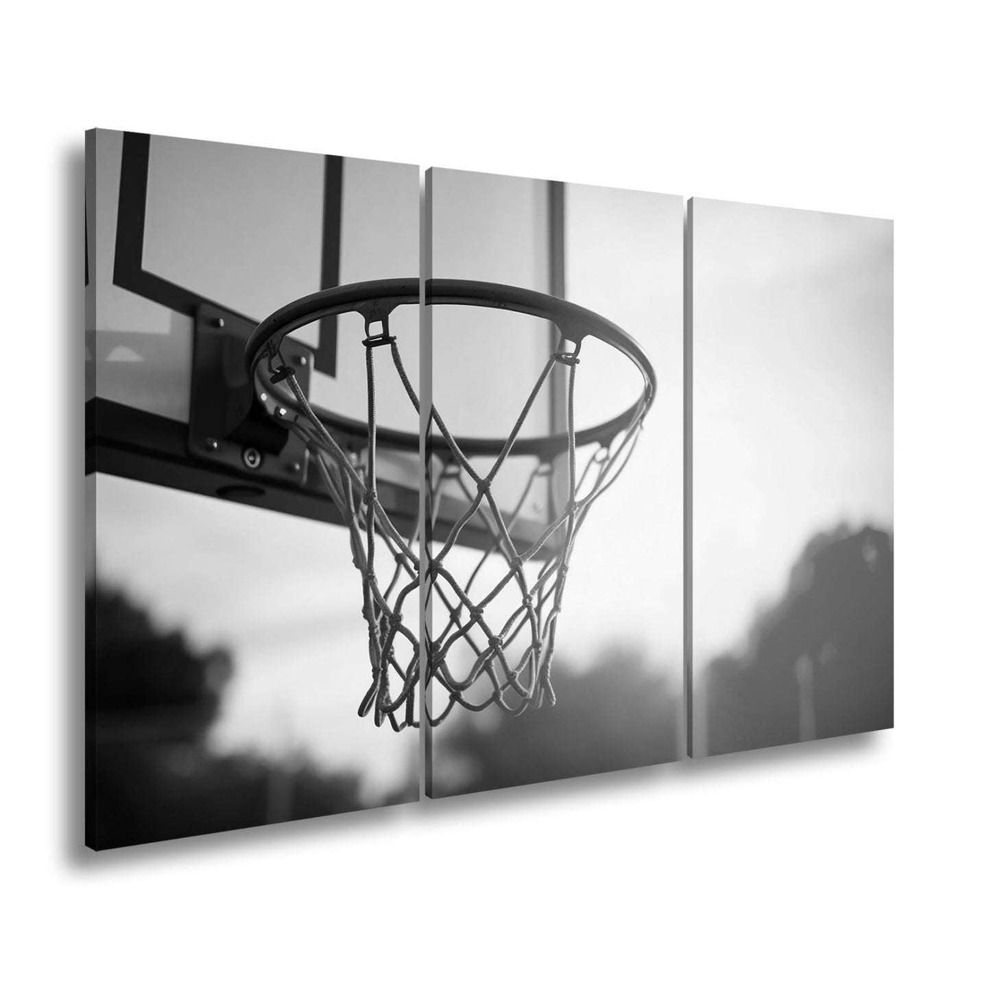 Leinwandbild Basketball Korb Sonnenuntergang – Sport Outdoor XXL Canvas - deyoli