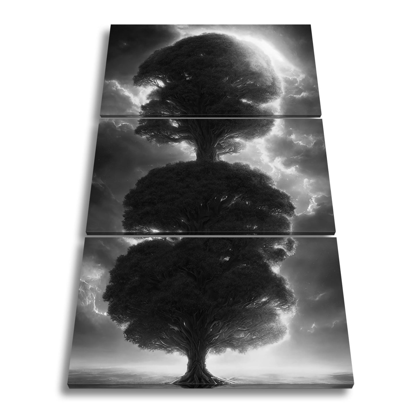 Leinwandbild Baum der Himmel, gekrönt vom Feuer des erwachenden Lichts - deyoli