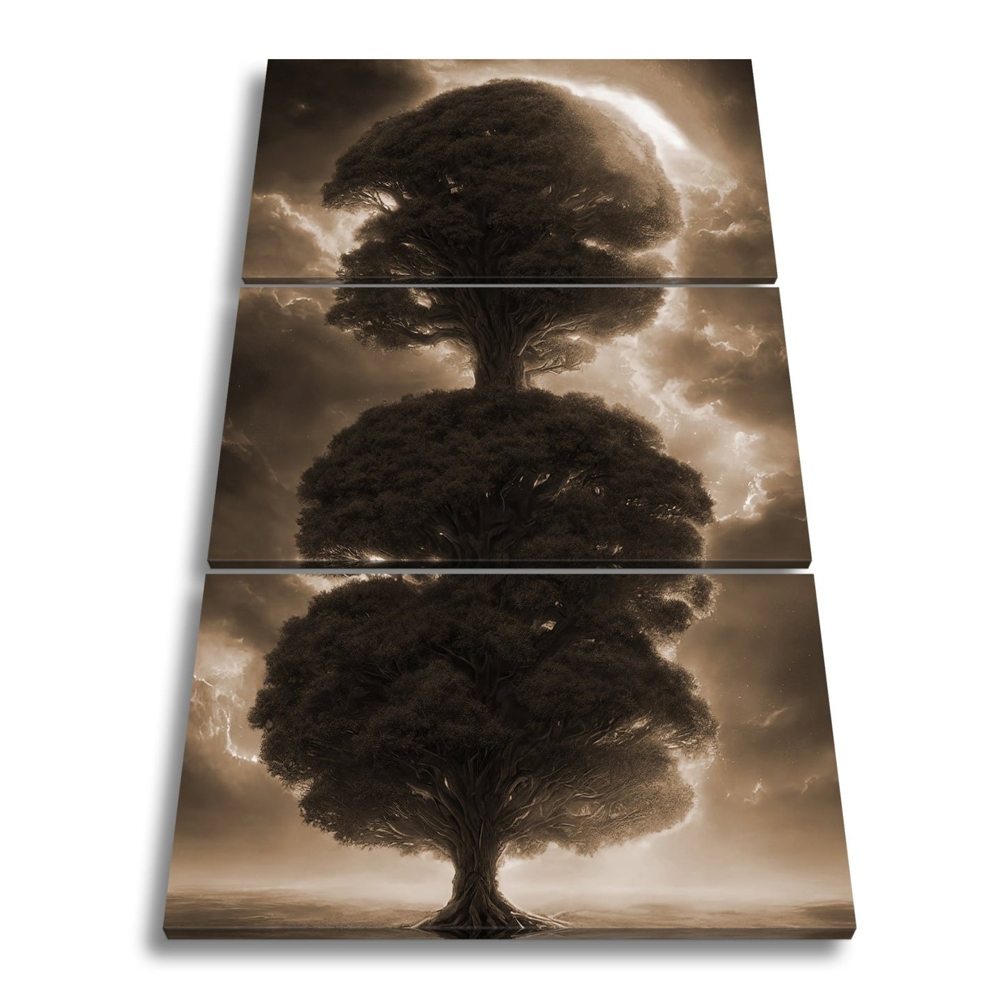 Leinwandbild Baum der Himmel, gekrönt vom Feuer des erwachenden Lichts - deyoli