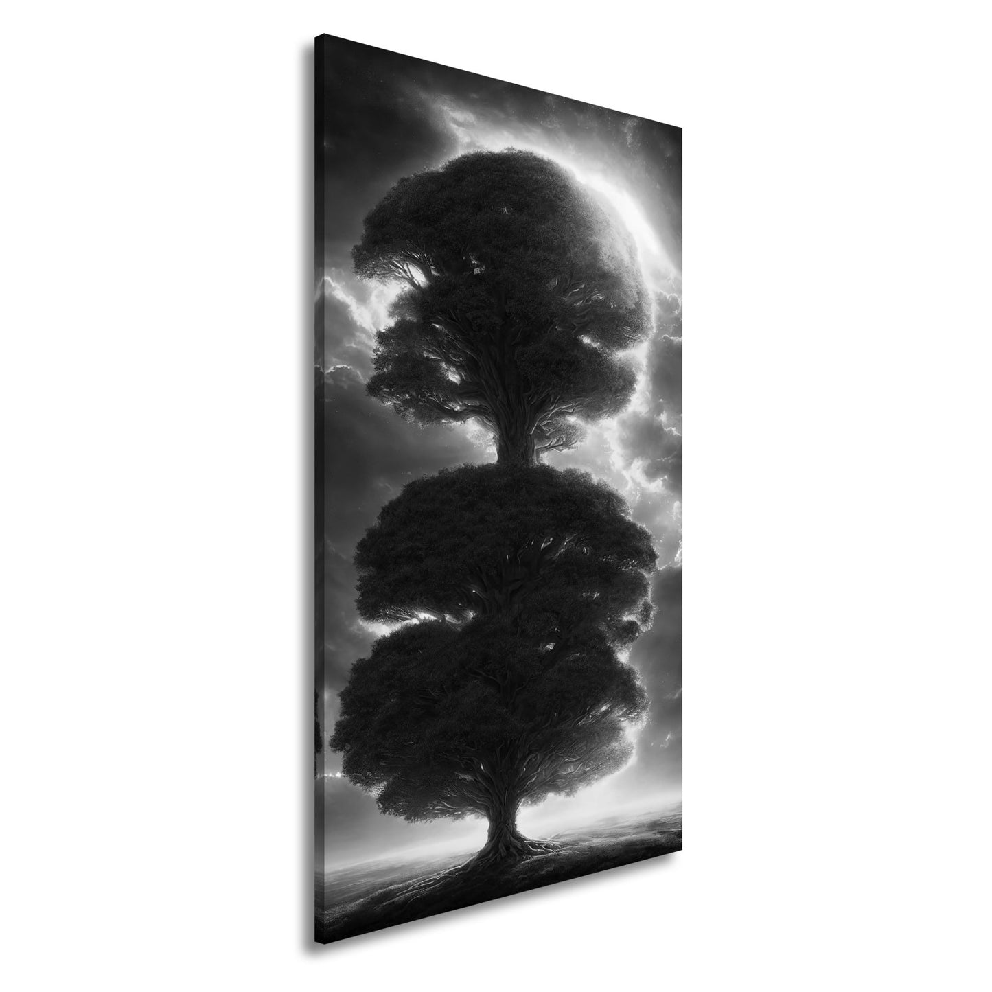 Leinwandbild Baum der Himmel, gekrönt vom Feuer des erwachenden Lichts - deyoli