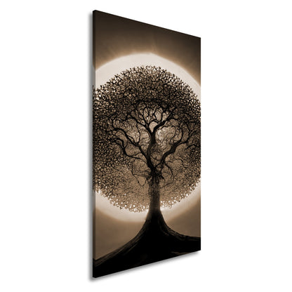 Leinwandbild Baum des Lichts, gekrönt von einem Farbenspiel der Natur - deyoli