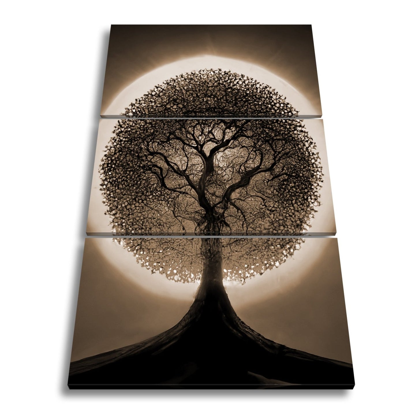 Leinwandbild Baum des Lichts, gekrönt von einem Farbenspiel der Natur - deyoli