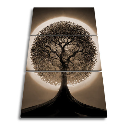 Leinwandbild Baum des Lichts, gekrönt von einem Farbenspiel der Natur - deyoli