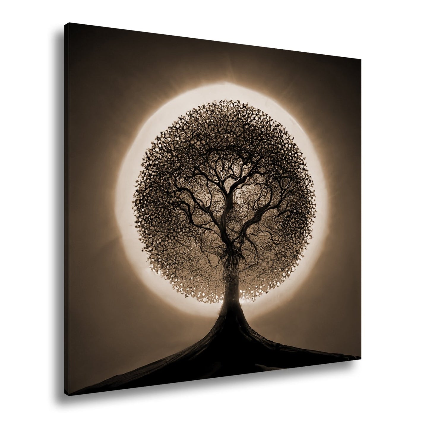 Leinwandbild Baum des Lichts, gekrönt von einem Farbenspiel der Natur - deyoli