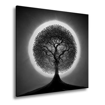 Leinwandbild Baum des Lichts, gekrönt von einem Farbenspiel der Natur - deyoli