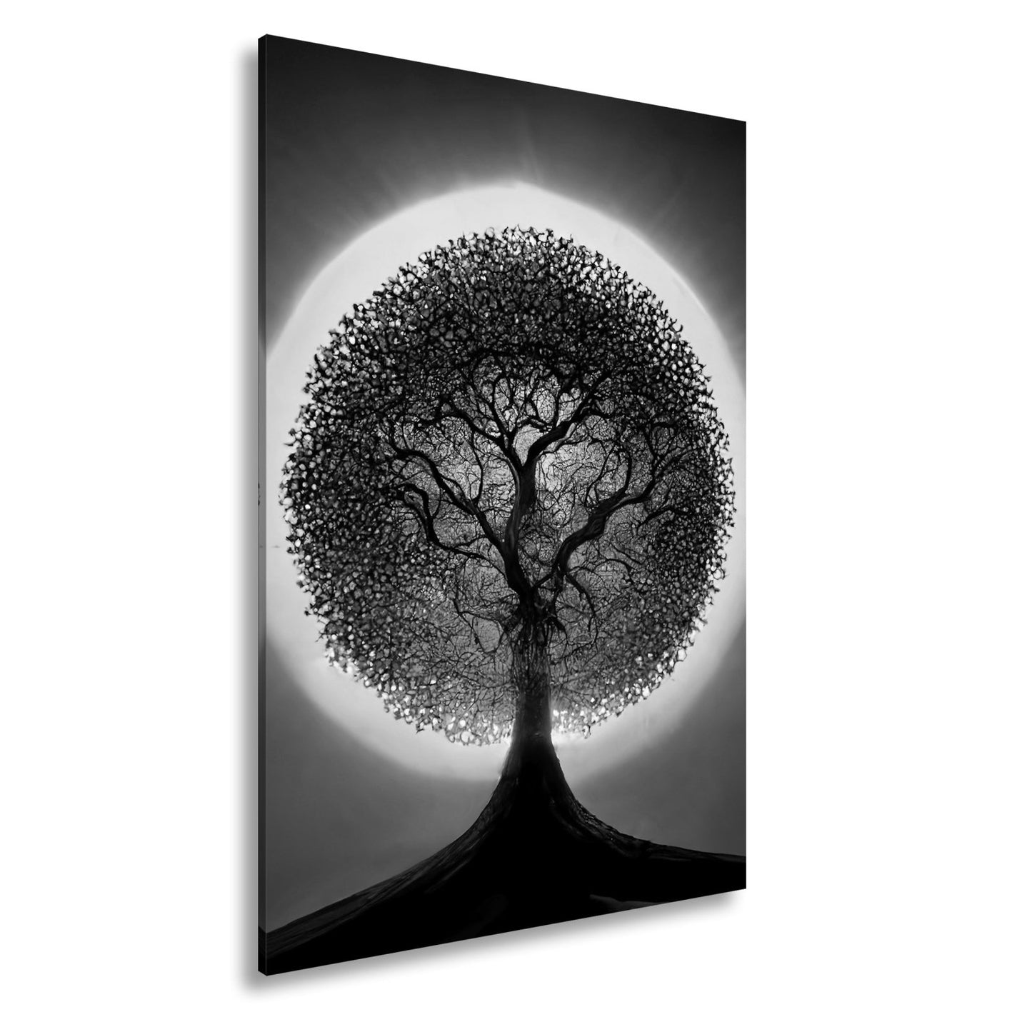 Leinwandbild Baum des Lichts, gekrönt von einem Farbenspiel der Natur - deyoli