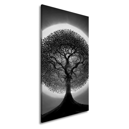 Leinwandbild Baum des Lichts, gekrönt von einem Farbenspiel der Natur - deyoli