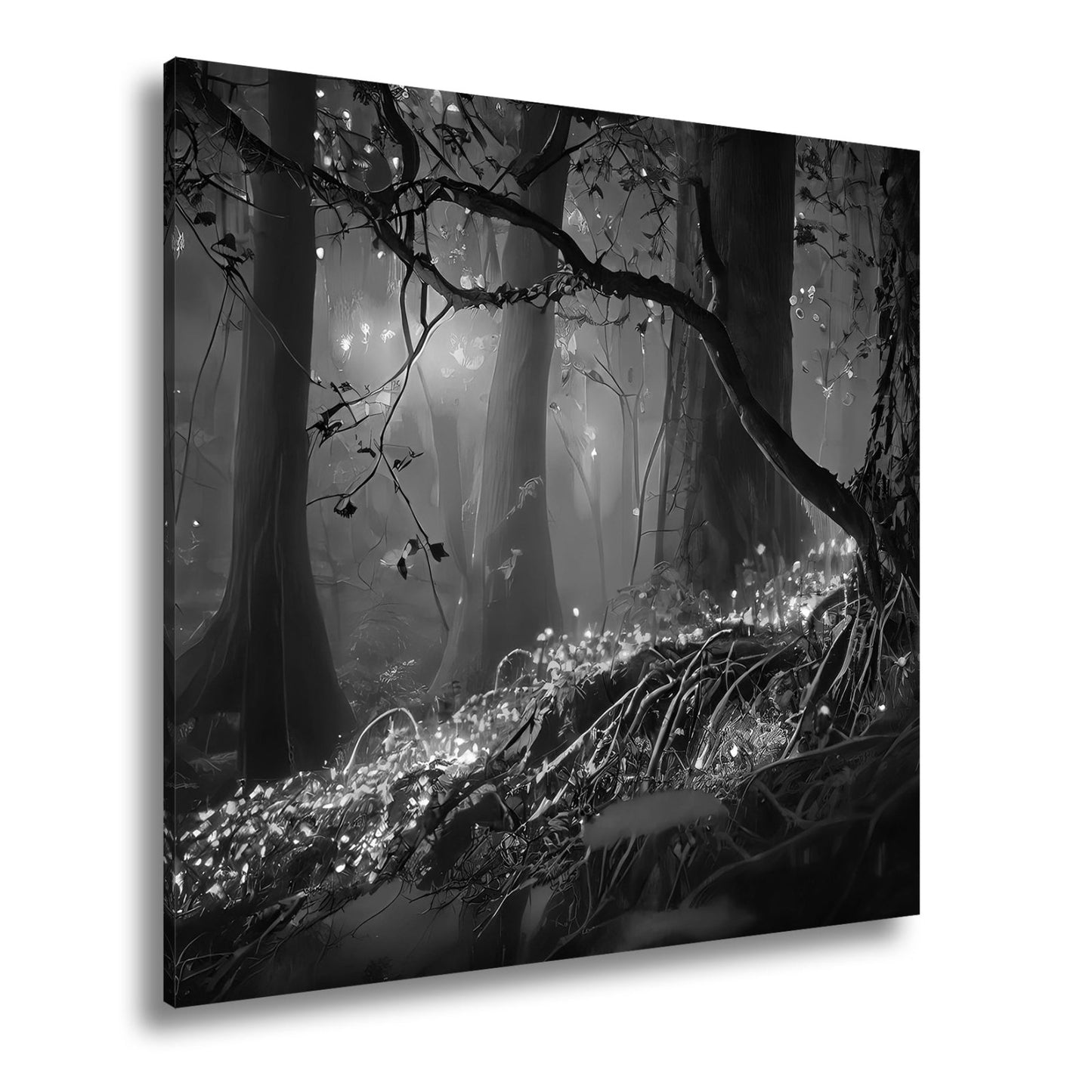 Leinwandbild Biolumineszenter Wald – Leuchtende Magie XXL - deyoli