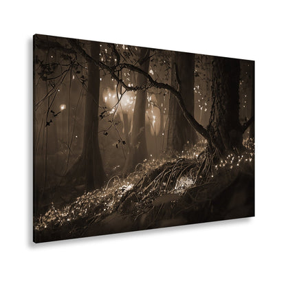 Leinwandbild Biolumineszenter Wald – Leuchtende Magie XXL - deyoli