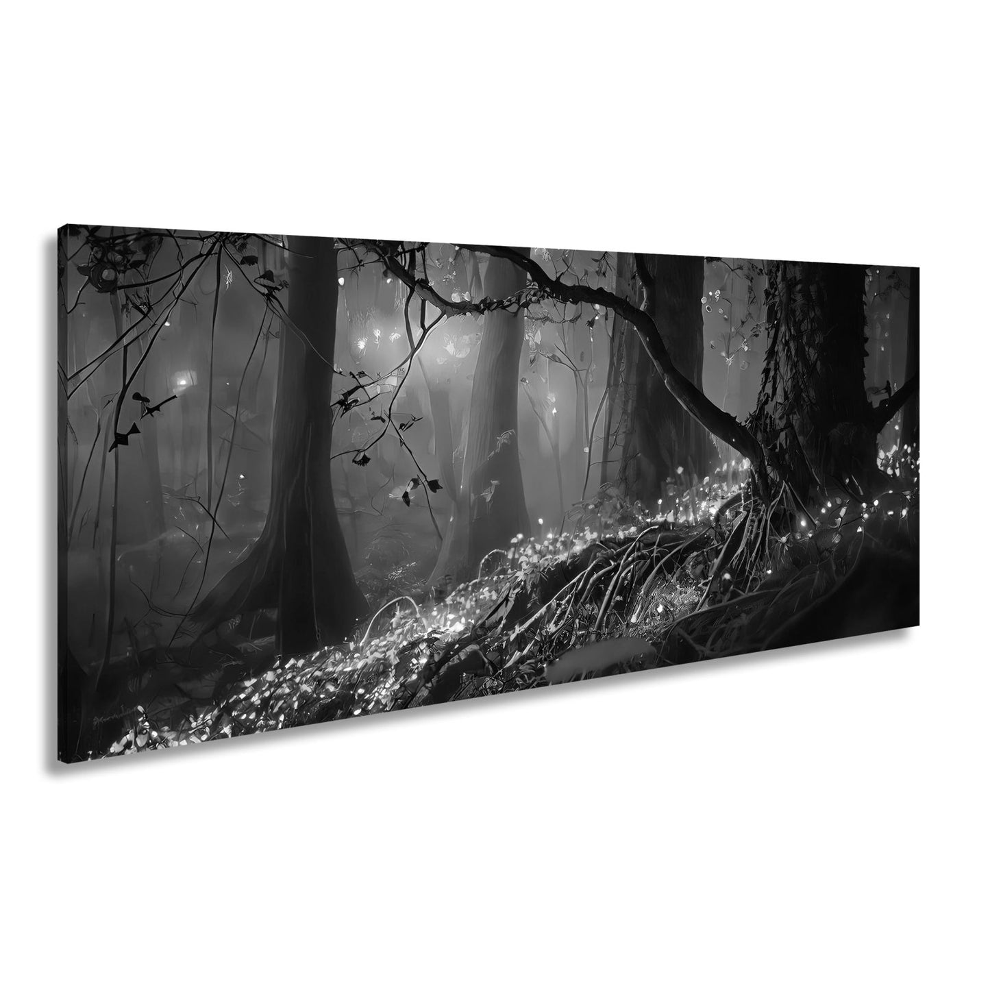 Leinwandbild Biolumineszenter Wald – Leuchtende Magie XXL - deyoli