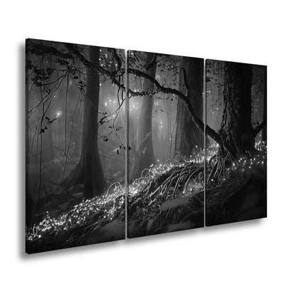 Leinwandbild Biolumineszenter Wald – Leuchtende Magie XXL - deyoli